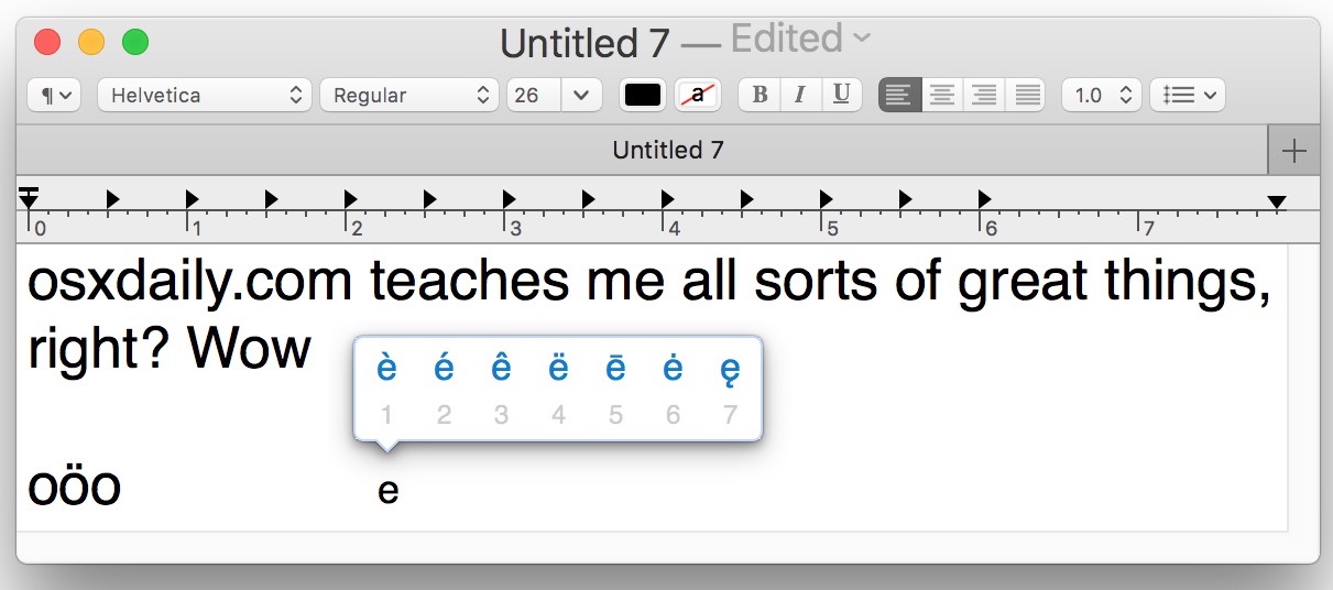 place a diacritical dot under a letter in microsoft word for mac